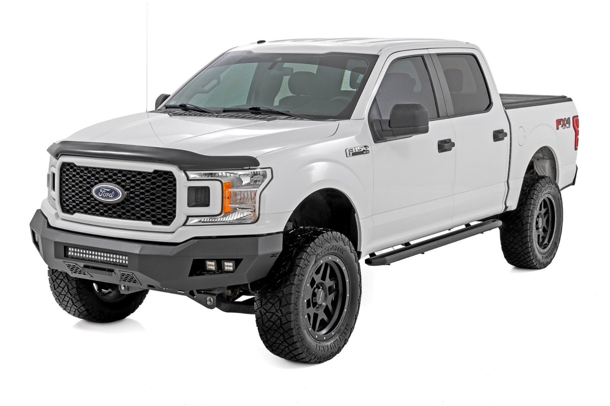 Ford F-250 Super Duty Running Boards - Rough Country - Bluetooth-Controlled, LED, Premium Aluminum - Multi-Color - '17-'23